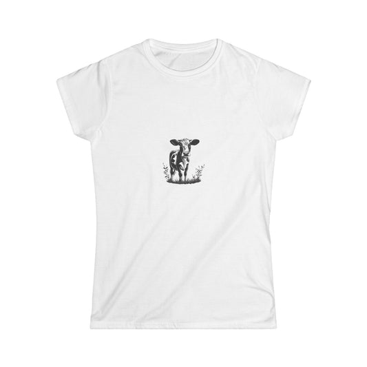 Cute Cow Tee, Aesthetic Tee, Trendy Top, Y2K Tee, 90s Tee