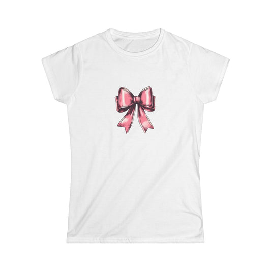 Pink Bow Tee, Aesthetic Tee, Trendy Top, Y2K Tee, 90s Tee